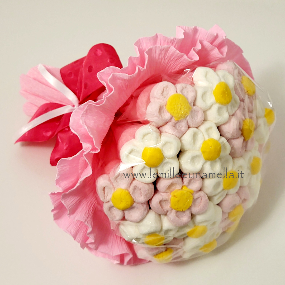 bouquet di marshmallow margherite grande rosa vendita online