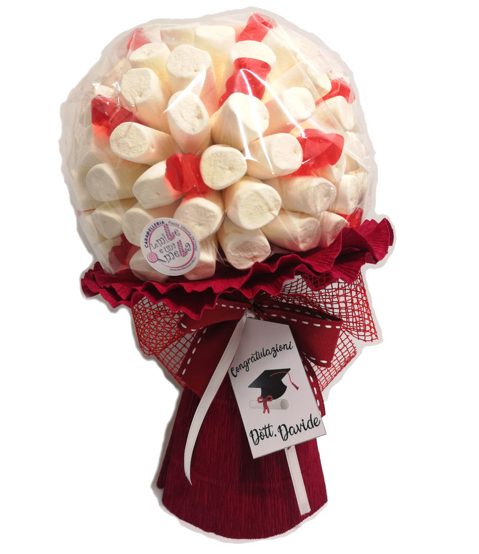 bouquet marshmallow Laurea rosso vendita online Le Mille e una Mella