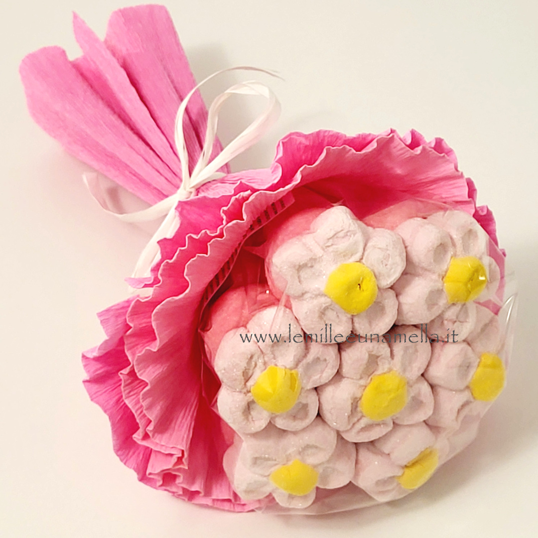 bouquet di marshmallow rosa margherite vendita online