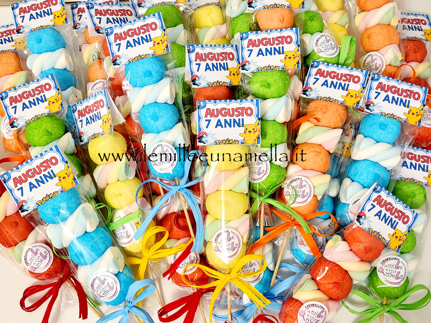 spiedini marshmallow compleanno bambini Pokemon vendita online Le Mille e una Mella