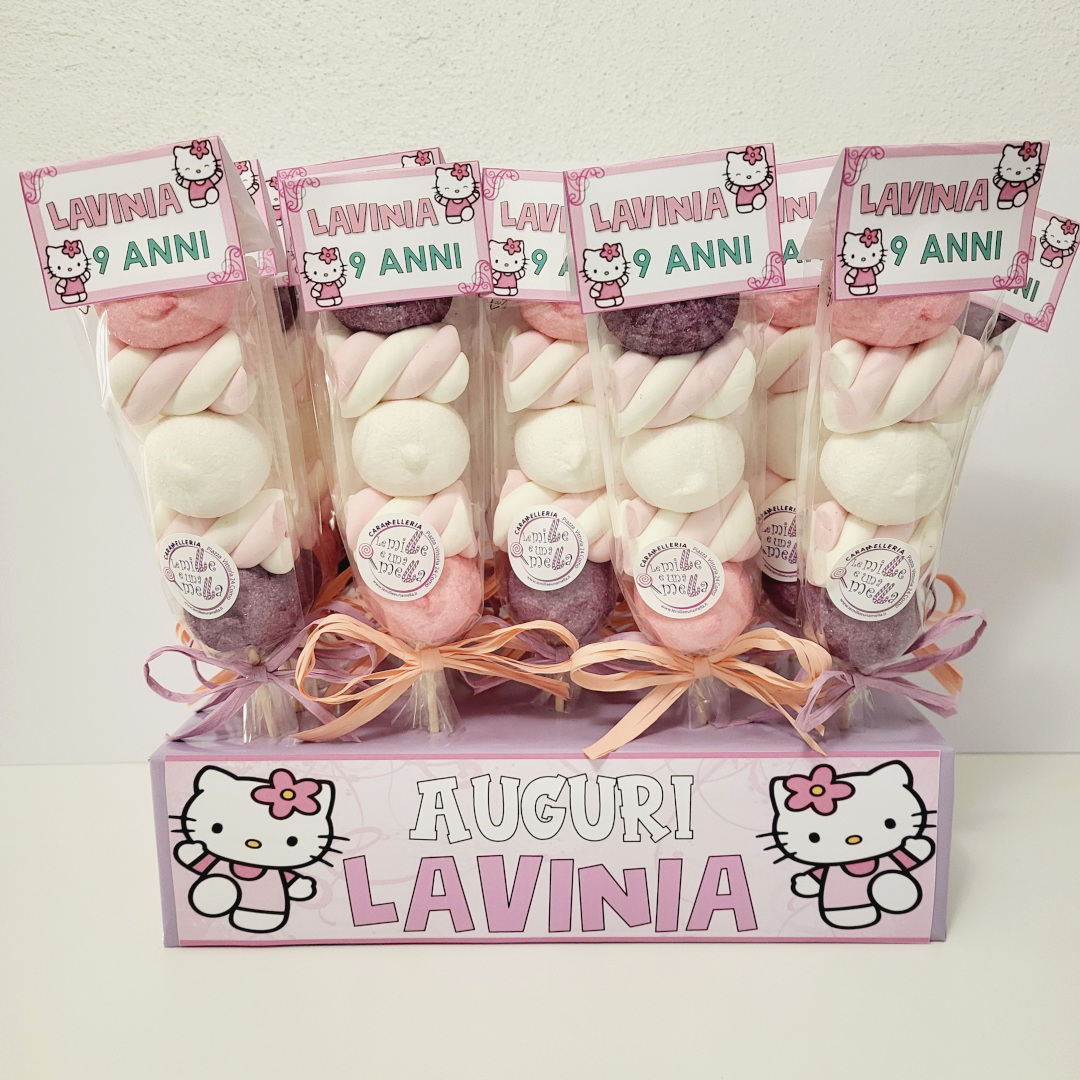 spiedini marshmallow compleanno bambini fine festa Hello Kitty vendita online Le Mille e una Mella