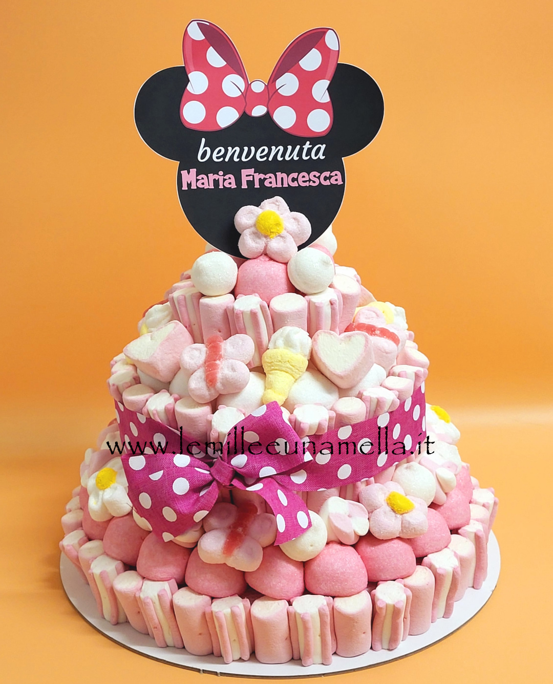 torta marshmallow nascita Minnie rosa vendita online Le Mille e una Mella